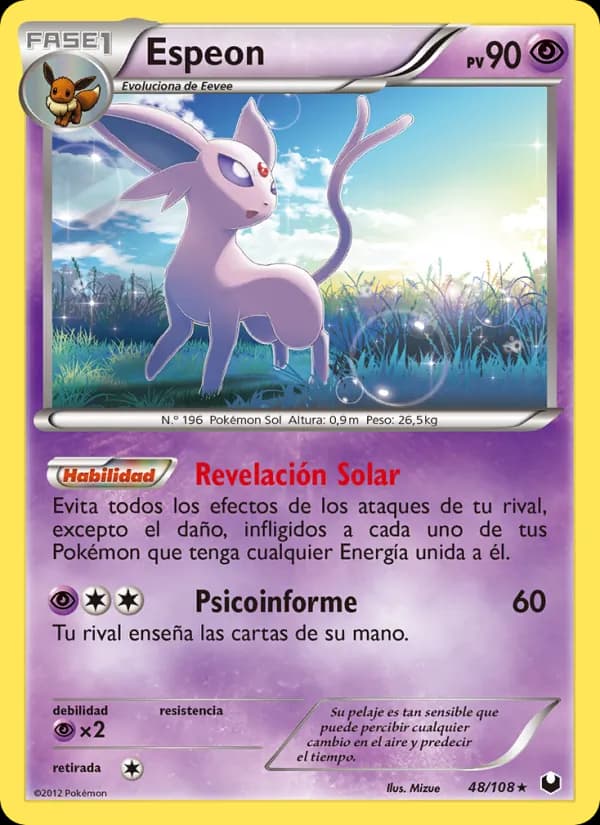 Espeon card in Spanish