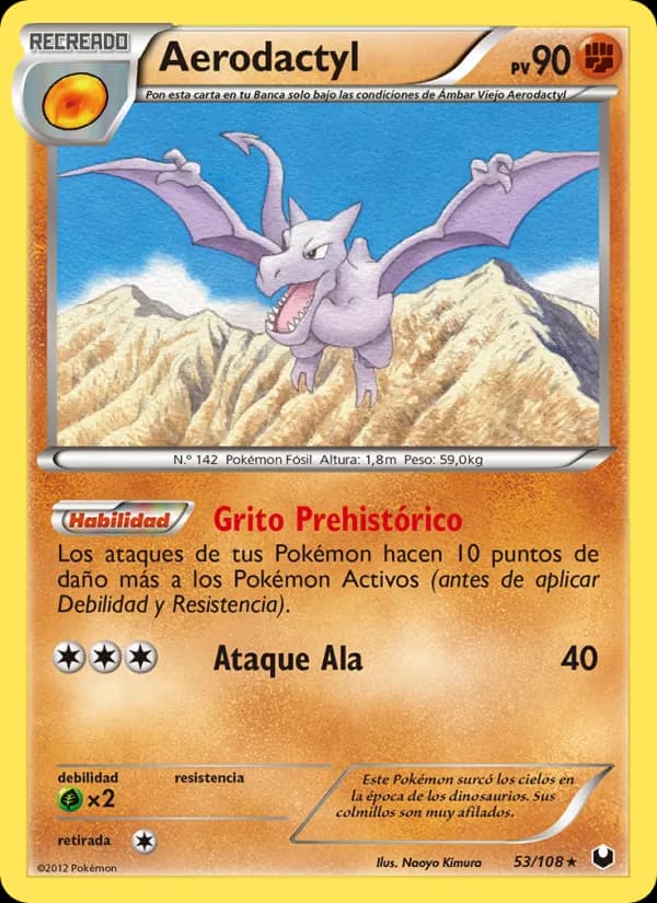 Aerodactyl card in Spanish