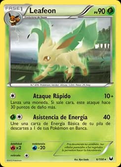 Leafeon card in Spanish