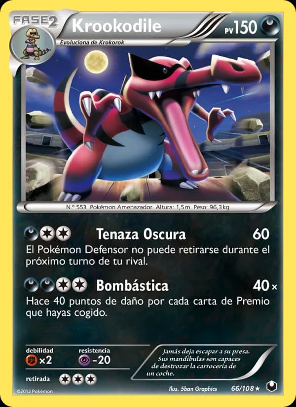 Krookodile card in Spanish