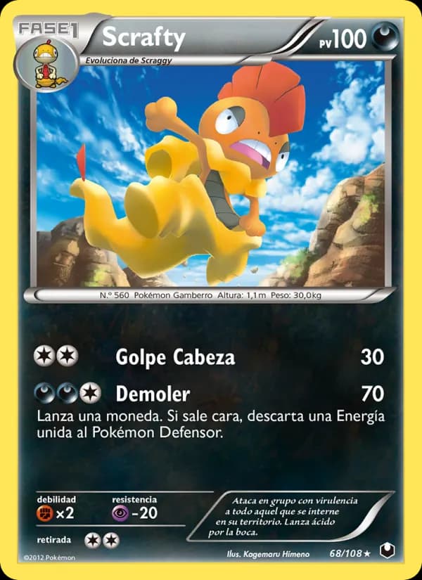 Scrafty card in Spanish