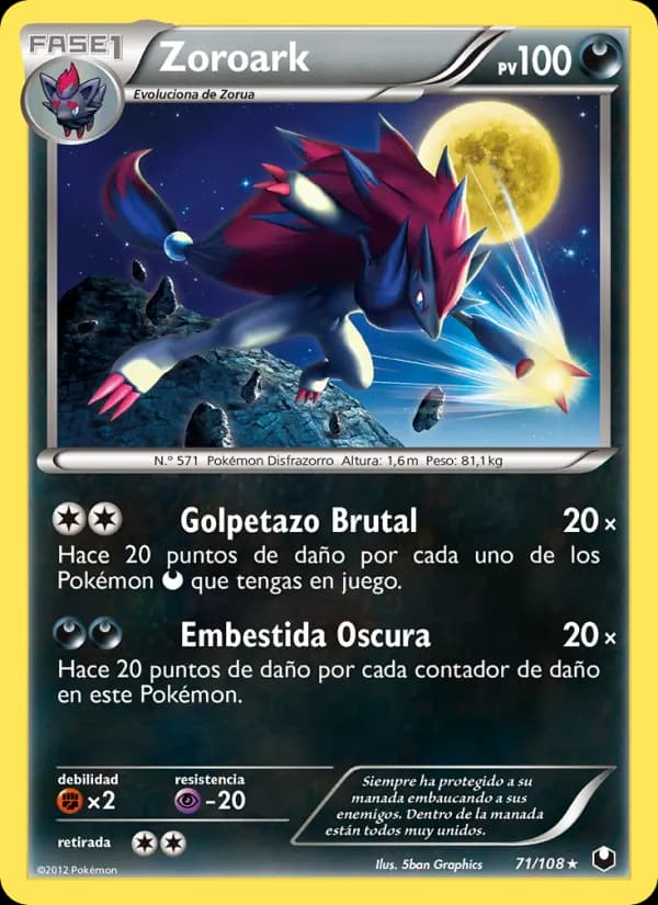 Zoroark card in Spanish