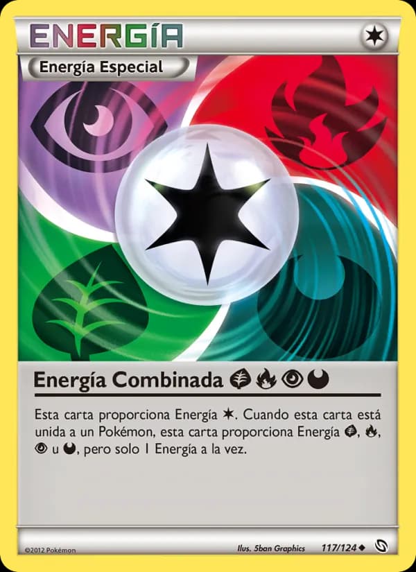 Energía Combinada GrassFirePsychicDarkness card in Spanish