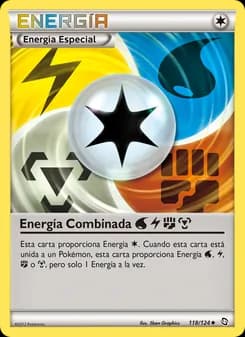 Energía Combinada WaterLightningFightingMetal card in Spanish