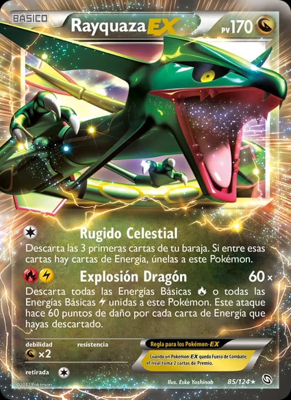 Rayquaza-EX card in Spanish