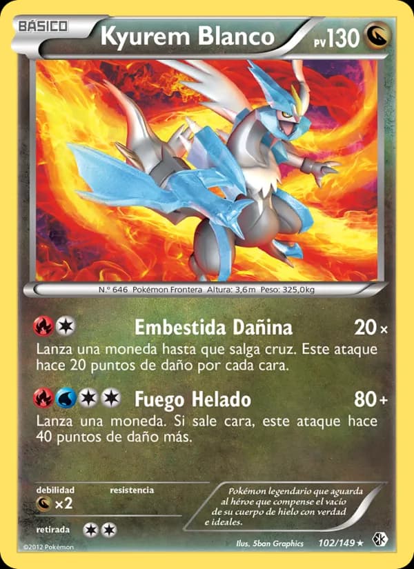 Kyurem Blanco card in Spanish