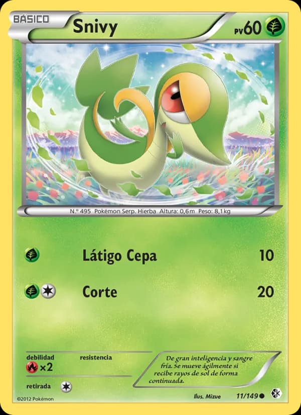 Snivy card in Spanish