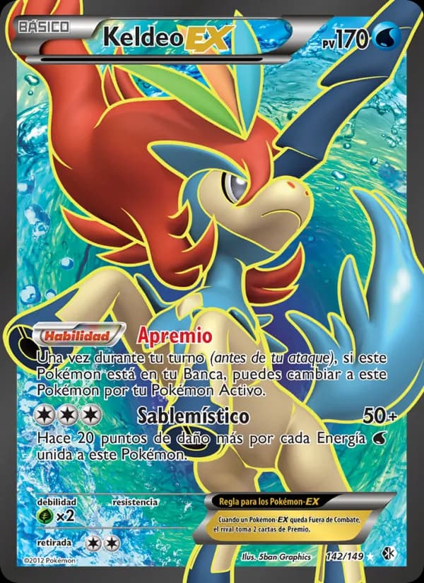 Keldeo-EX card in Spanish