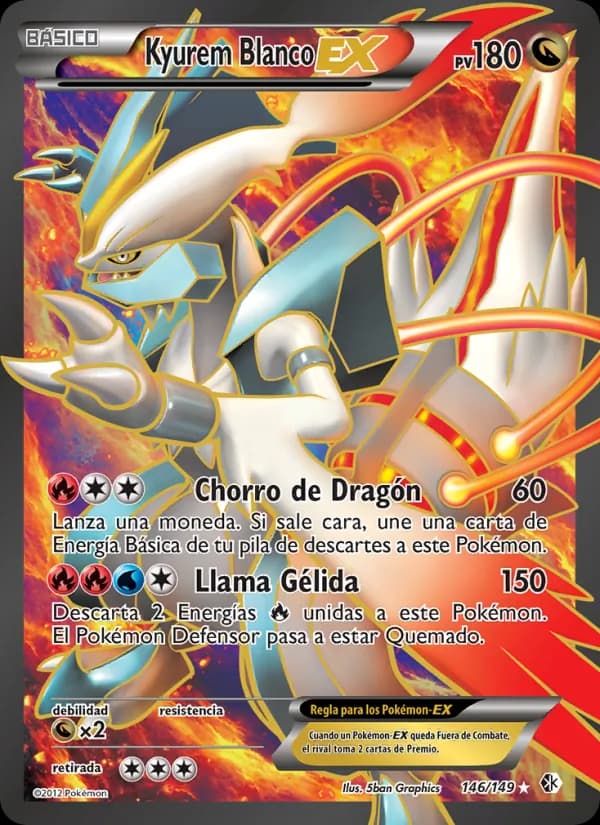 Kyurem Blanco-EX card in Spanish