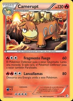 Camerupt card in Spanish