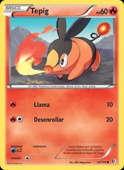Tepig card in Spanish