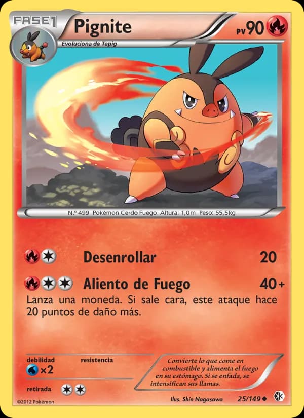 Pignite card in Spanish