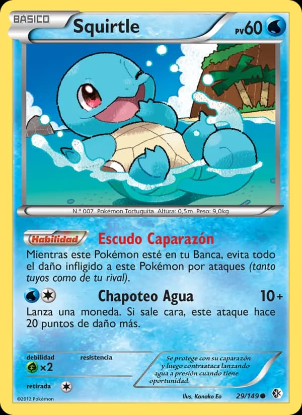 Squirtle card in Spanish