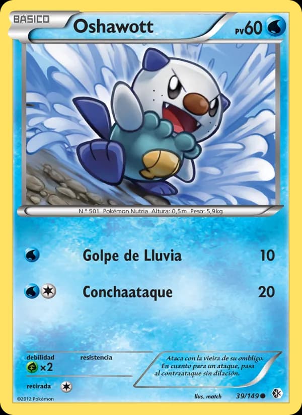 Oshawott card in Spanish