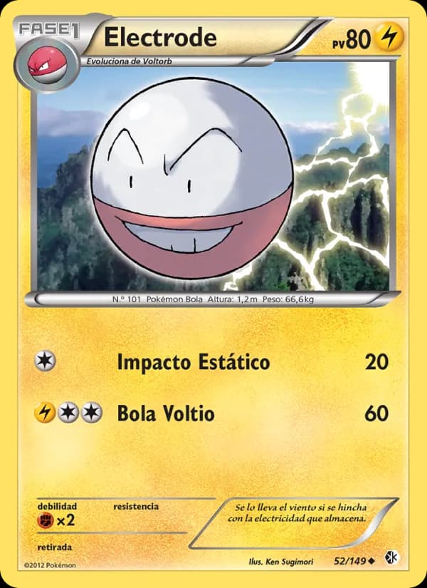 Electrode card in Spanish