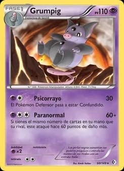 Grumpig card in Spanish