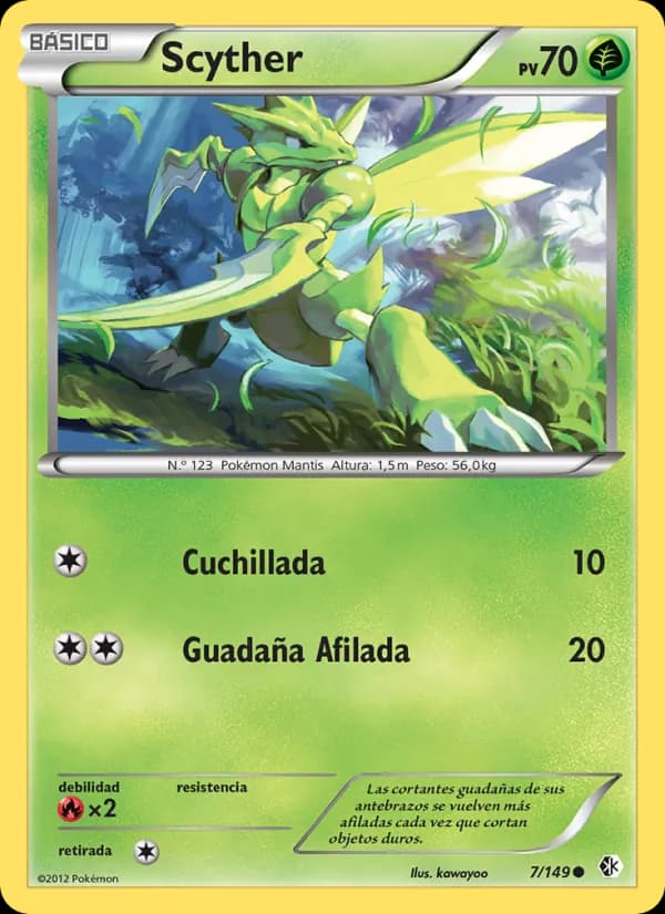 Scyther card in Spanish
