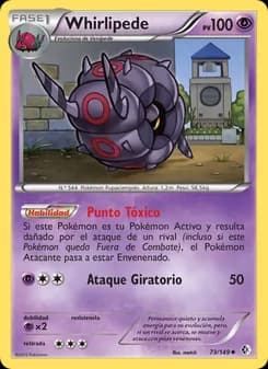 Whirlipede card in Spanish
