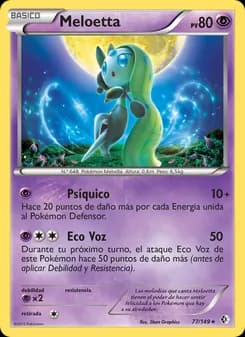 Meloetta card in Spanish