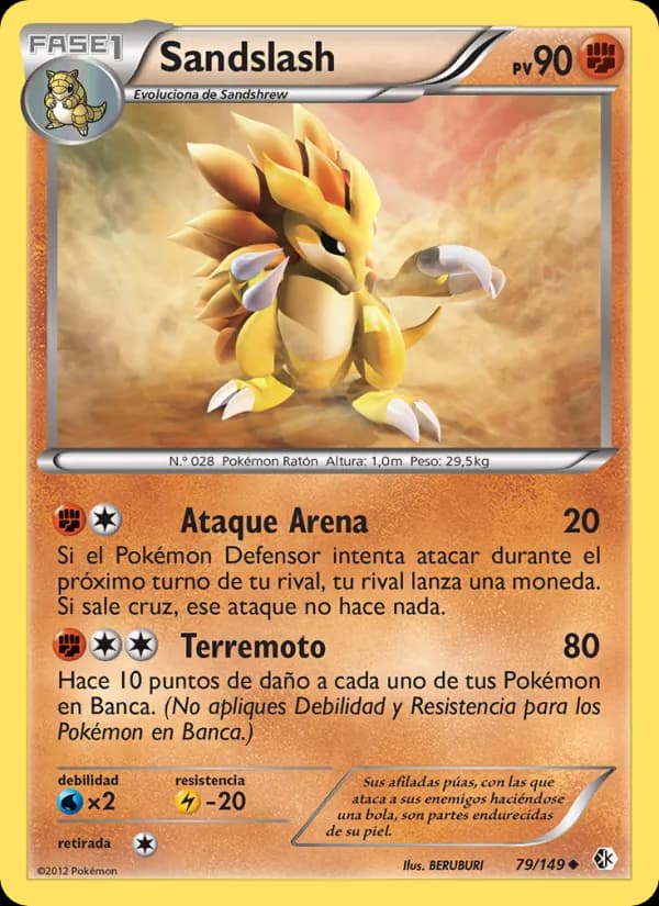 Sandslash card in Spanish