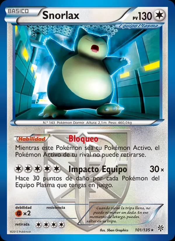 Snorlax card in Spanish