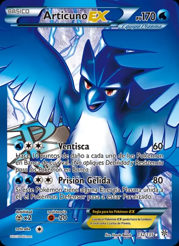 Articuno-EX card in Spanish