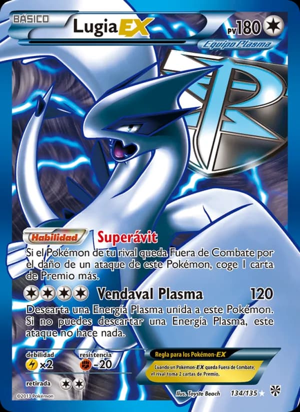 Lugia-EX card in Spanish