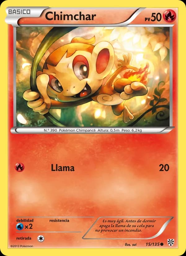 Chimchar card in Spanish