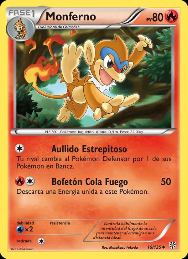 Monferno card in Spanish