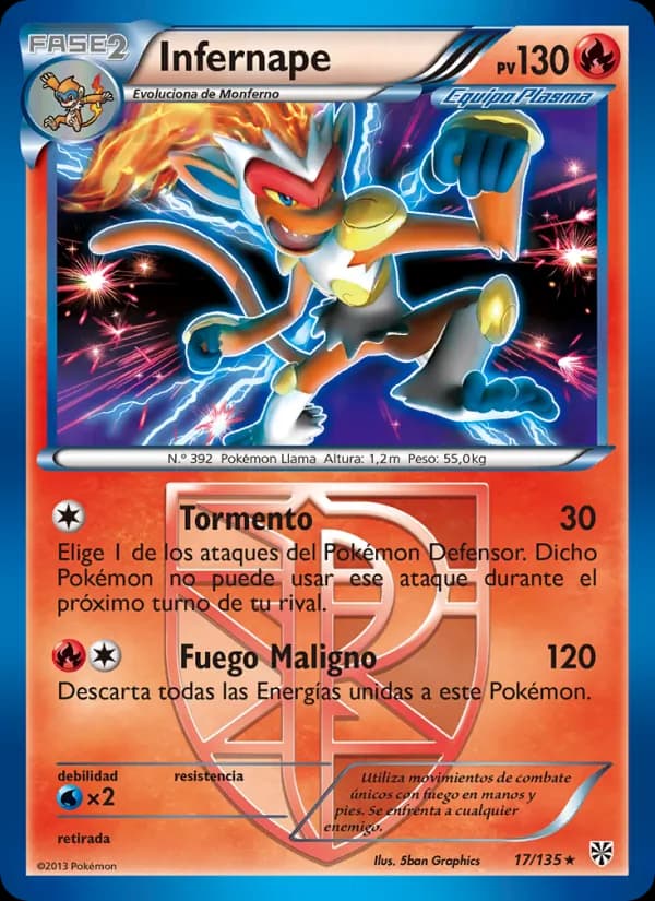 Infernape card in Spanish