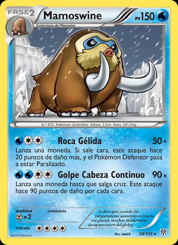 Mamoswine card in Spanish