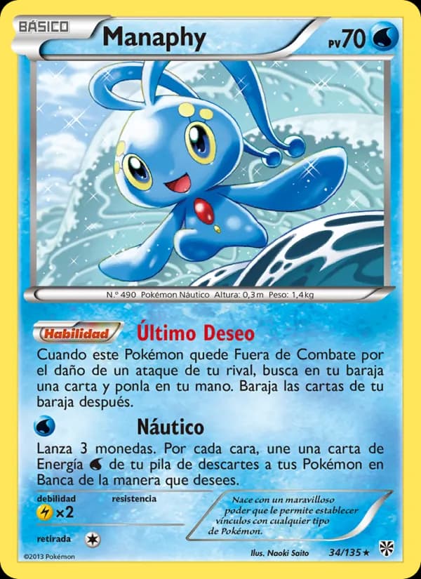 Manaphy card in Spanish