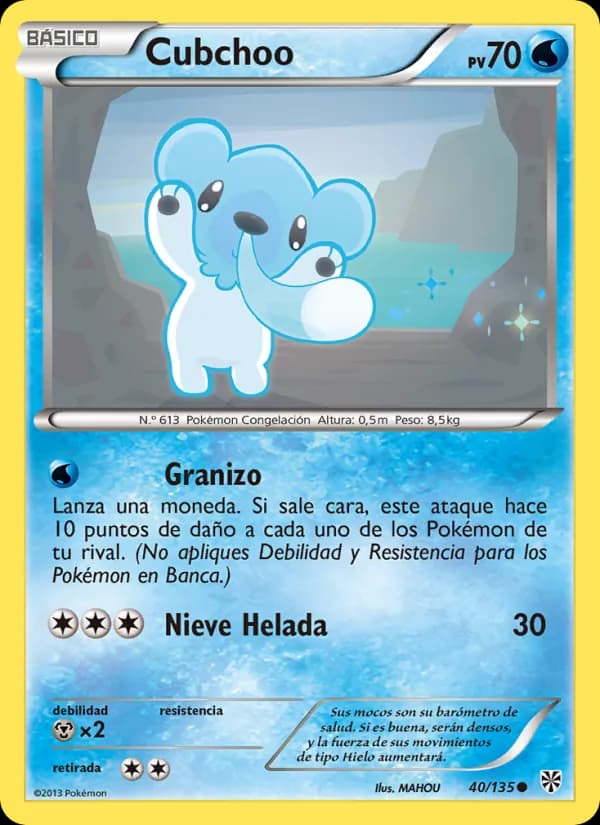 Cubchoo card in Spanish