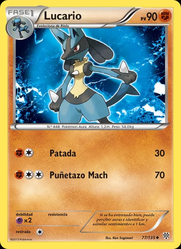 Lucario card in Spanish