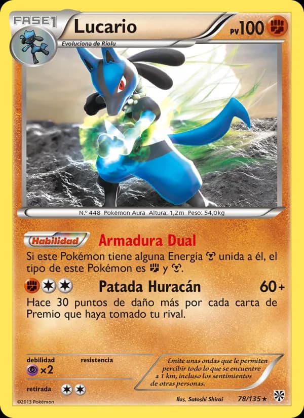 Lucario card in Spanish