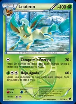 Leafeon card in Spanish