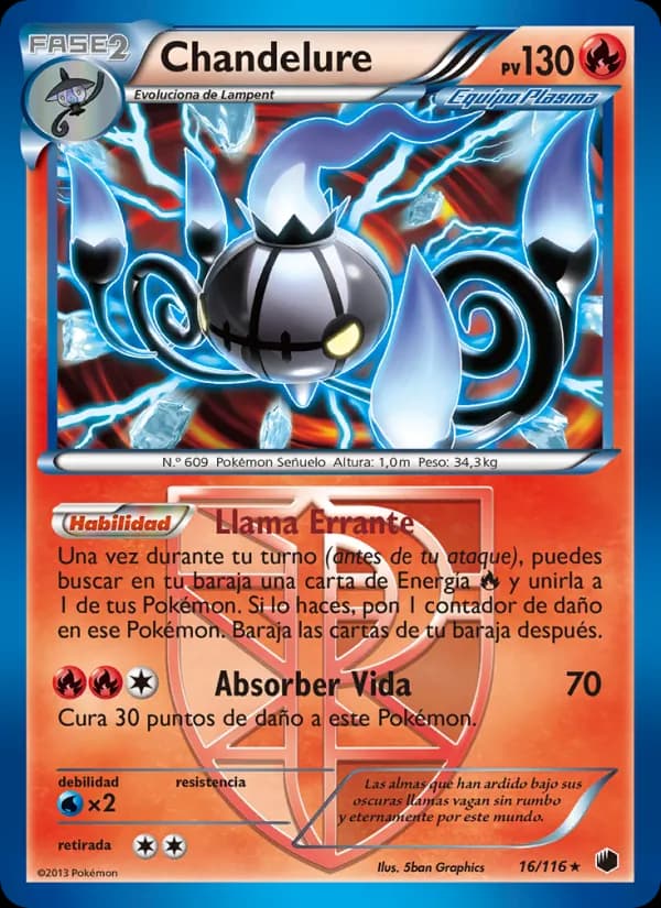 Chandelure card in Spanish