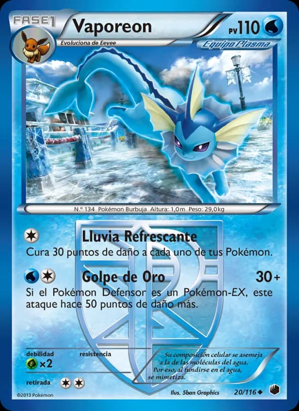 Vaporeon card in Spanish