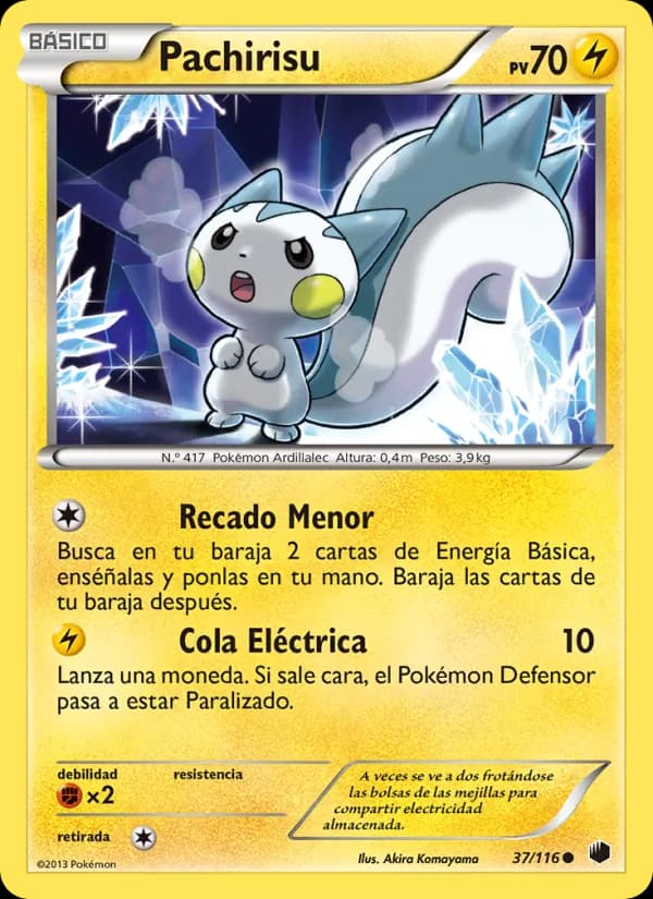 Pachirisu card in Spanish