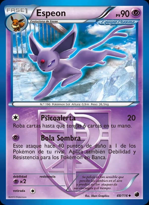 Espeon card in Spanish