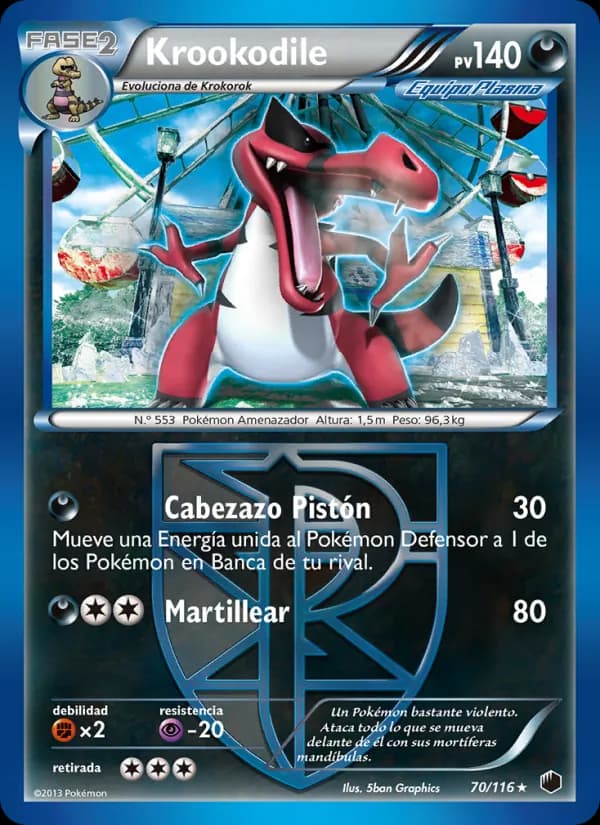 Krookodile card in Spanish