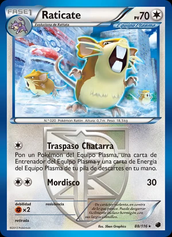 Raticate card in Spanish