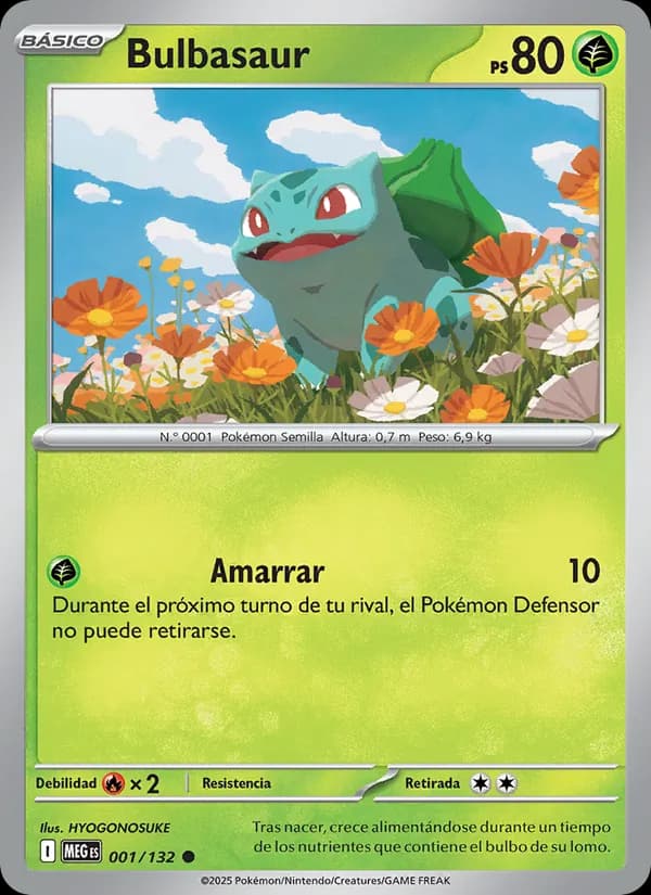Bulbasaur card in Spanish