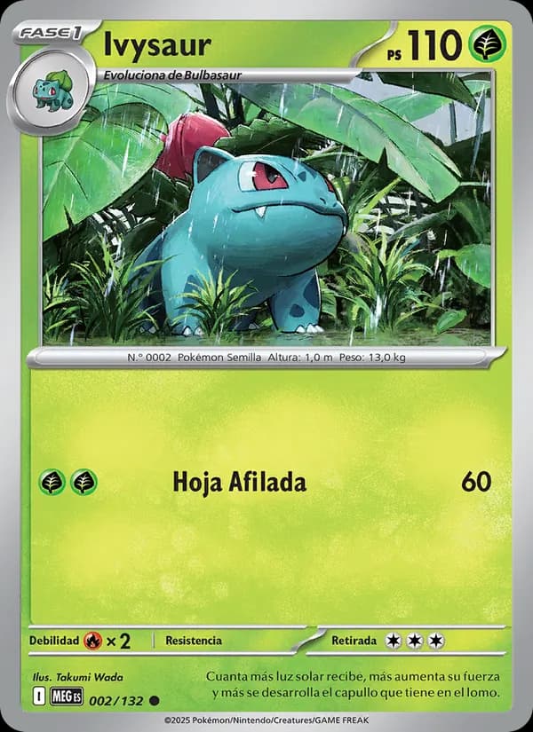 Ivysaur card in Spanish