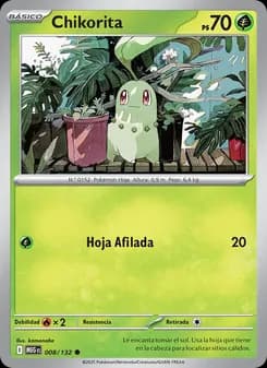 Chikorita card in Spanish