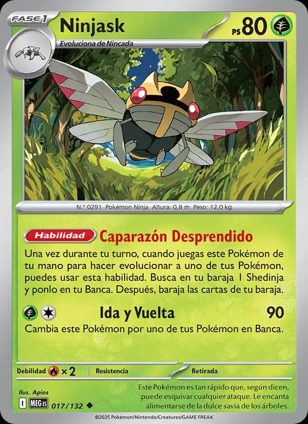 Ninjask card in Spanish