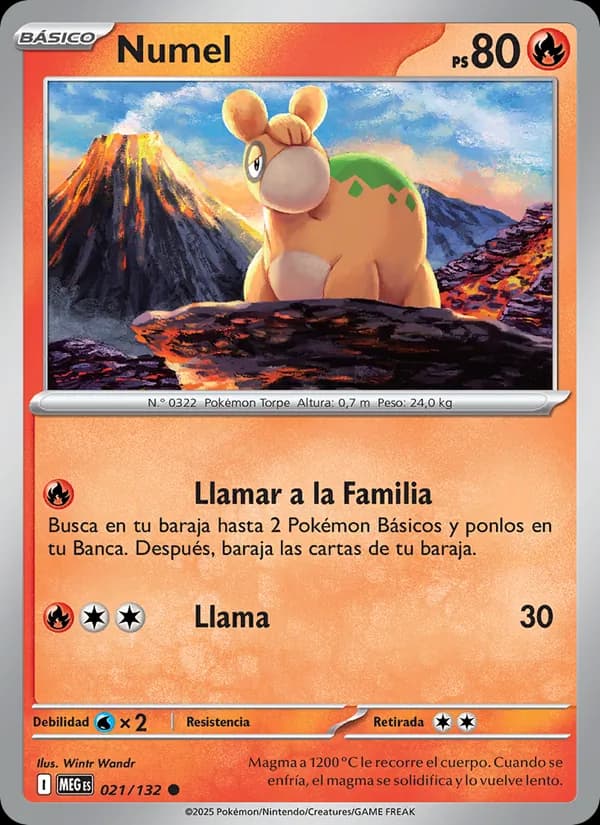 Numel card in Spanish