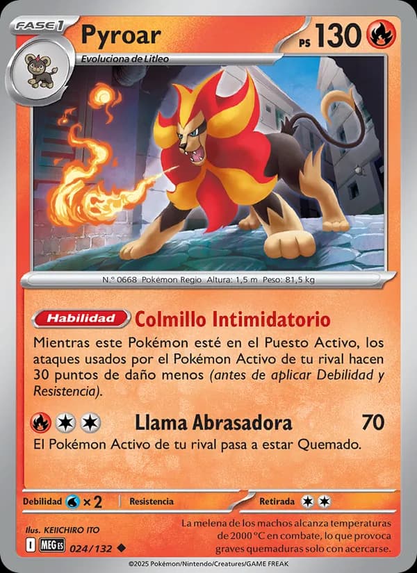 Pyroar card in Spanish