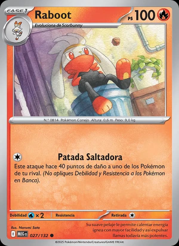 Raboot card in Spanish
