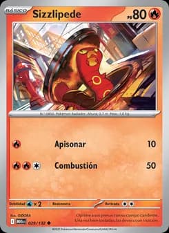 Sizzlipede card in Spanish
